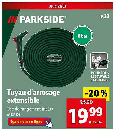 découvrez le tuyau d'arrosage extensible lidl, conçu pour faciliter l'entretien de votre jardin. léger, flexible et facile à ranger, il s'étire jusqu'à plusieurs mètres pour un arrosage efficace et sans tracas. profitez d'un arrosage optimisé tout en économisant de l'espace !