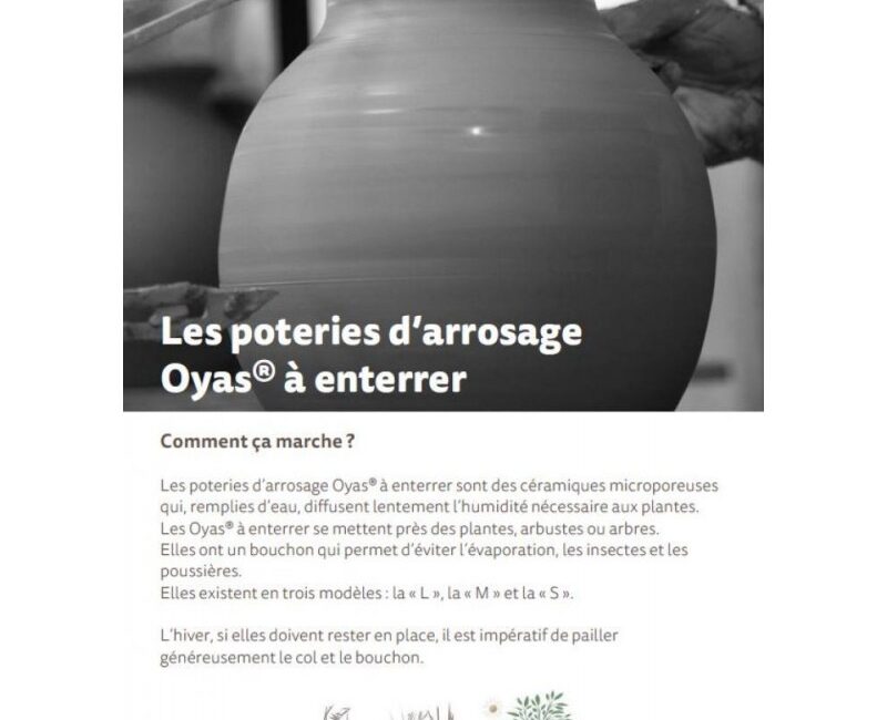 découvrez l'irrigation naturelle avec les oyas de 6l, idéale pour arroser 2m² de jardin pendant une semaine sans entretien.