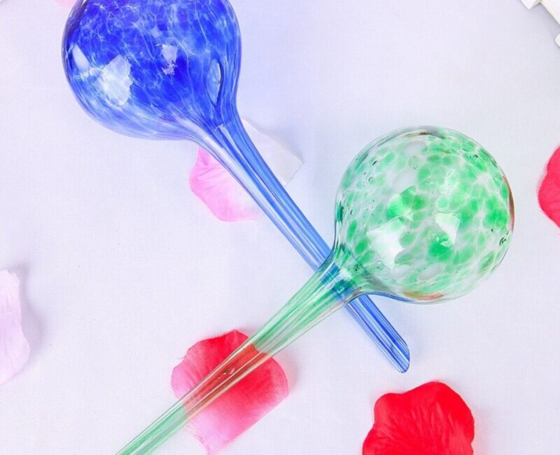 lot de 4 globes d'arrosage en verre de 190ml, idéaux pour arroser facilement vos plantes d'intérieur et assurer une hydratation régulière.